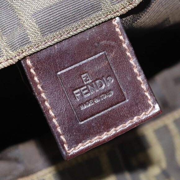 FENDI Zucca Canvas Hand Bag Brown Black Auth - Picture 13 of 16